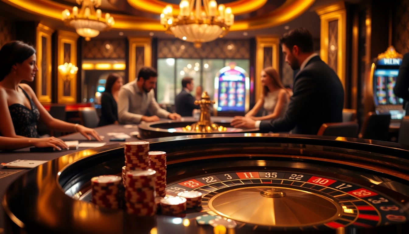 Experience the excitement of 33WIN at a thrilling casino scene featuring roulette and players in action.