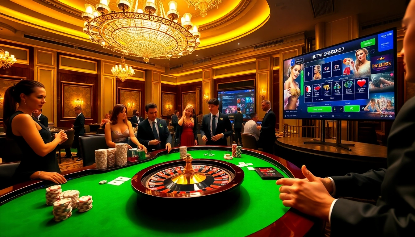 Engaged players strategizing at a roulette table in the luxurious casino atmosphere of https://gg88.biz/.