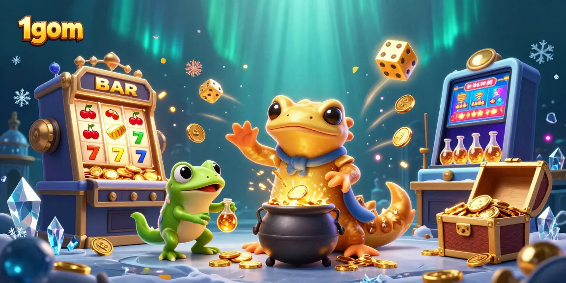 Experience thrilling gameplay at 1gom with vibrant casino elements and dynamic gold animations.