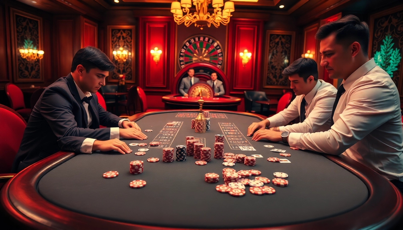 Experience thrilling gameplay at https://lu88y.com/ with an elegant casino poker table.