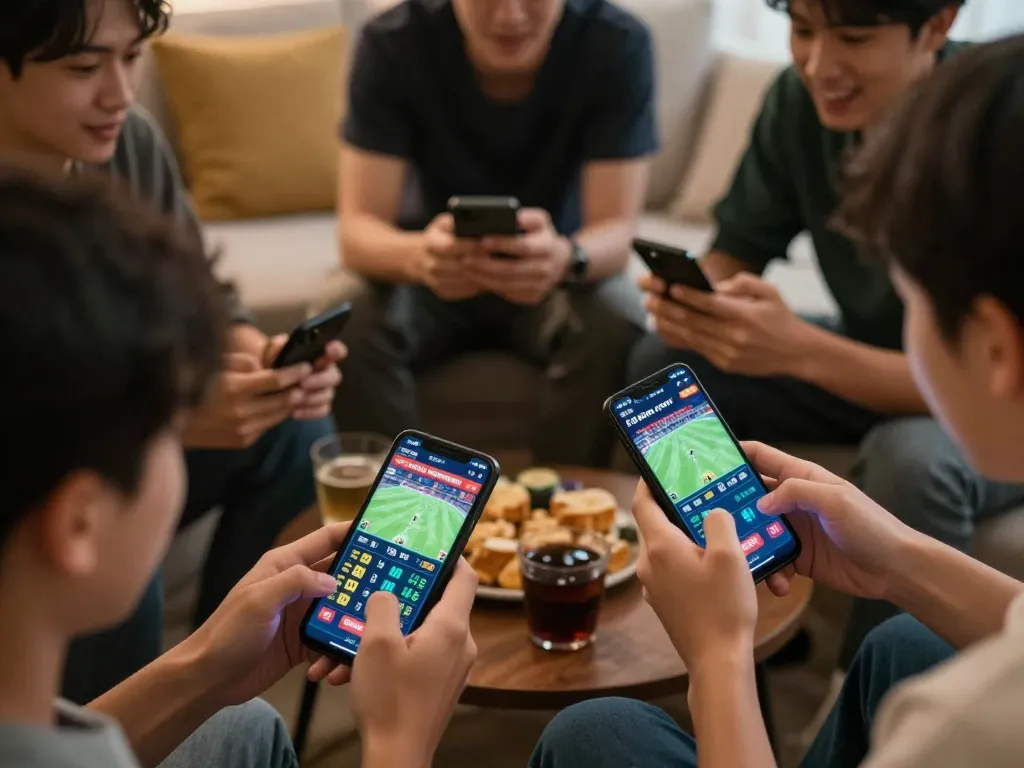 Excited players actively engaging in live sports betting on 88aa com, showcasing the thrill of online gambling.