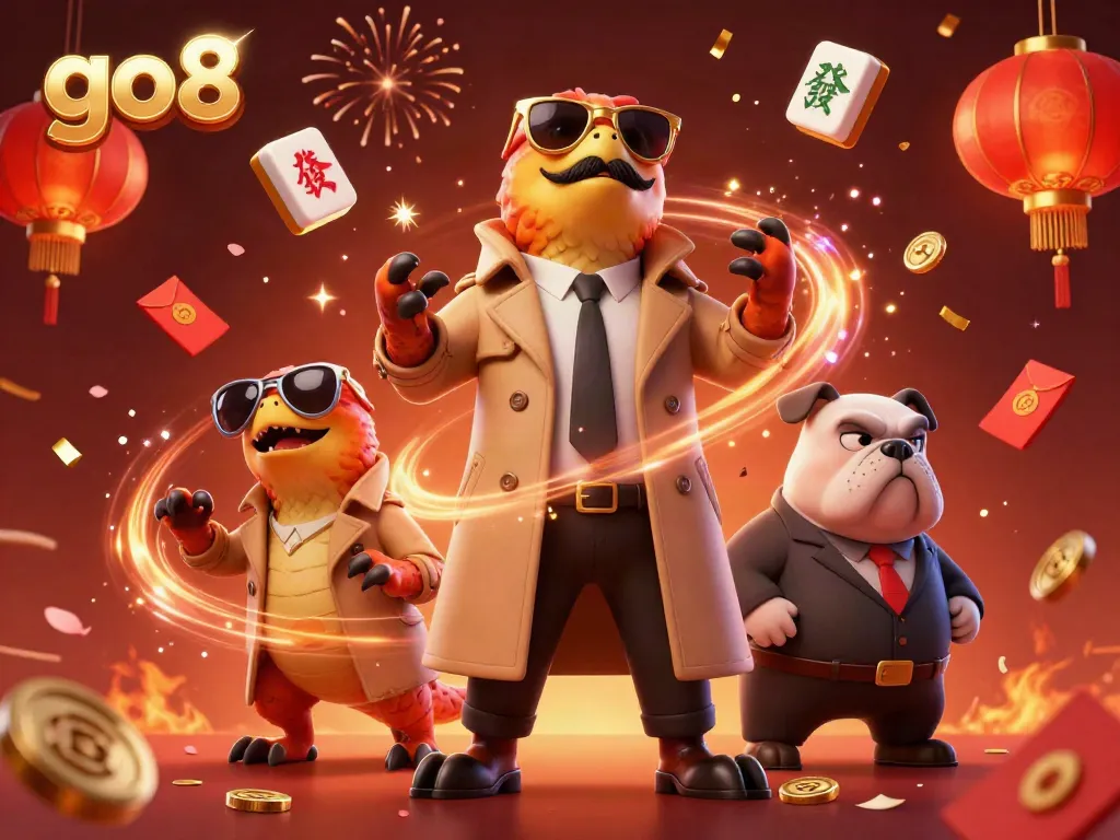 Engage in exciting gambling at go8's vibrant VIP lounge filled with festive elements.