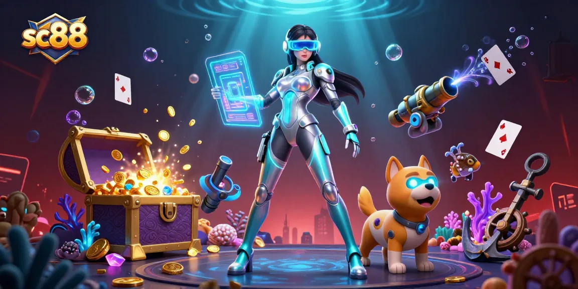 Experience thrilling moments at sc88 with a vibrant casino illustration featuring interactive characters and game elements.