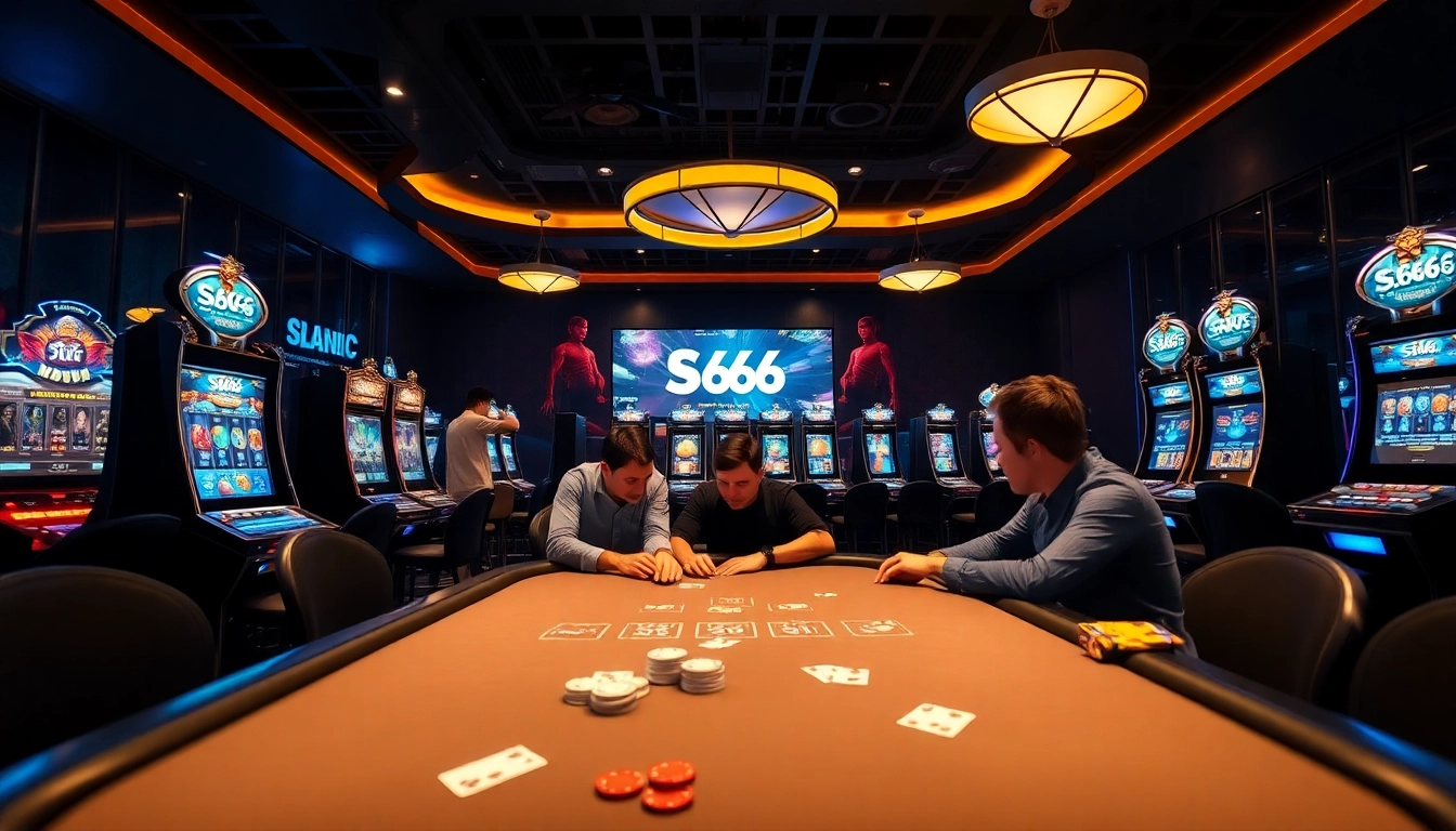Engaging poker game scene at S666.nyc, showcasing vibrant casino atmosphere.
