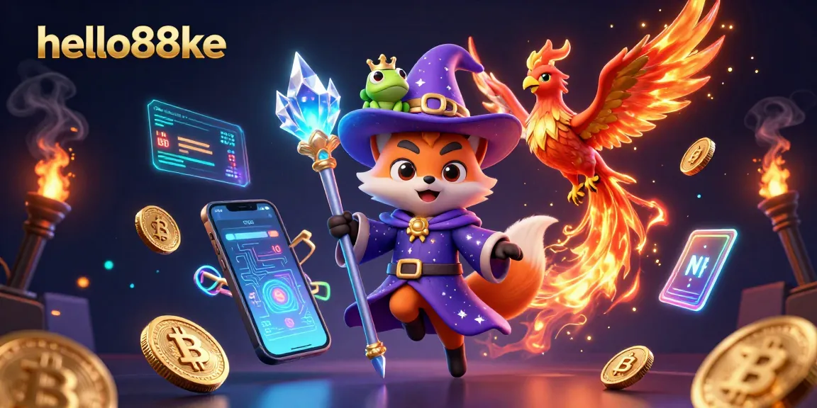 Join the excitement at hello88ke with a mystical fox wizard and phoenix in a dazzling casino scene.
