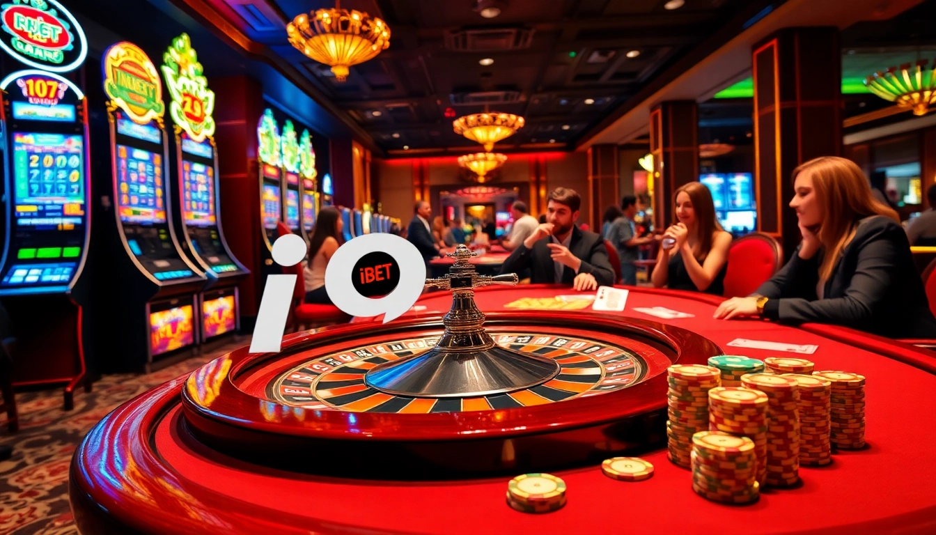Experience the excitement at i9bet with vibrant slot machines, roulette wheel, and poker games.