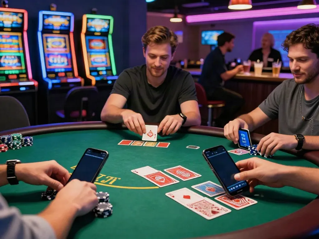 Players enjoying card games at casinos that take credit cards with vibrant gaming atmosphere.