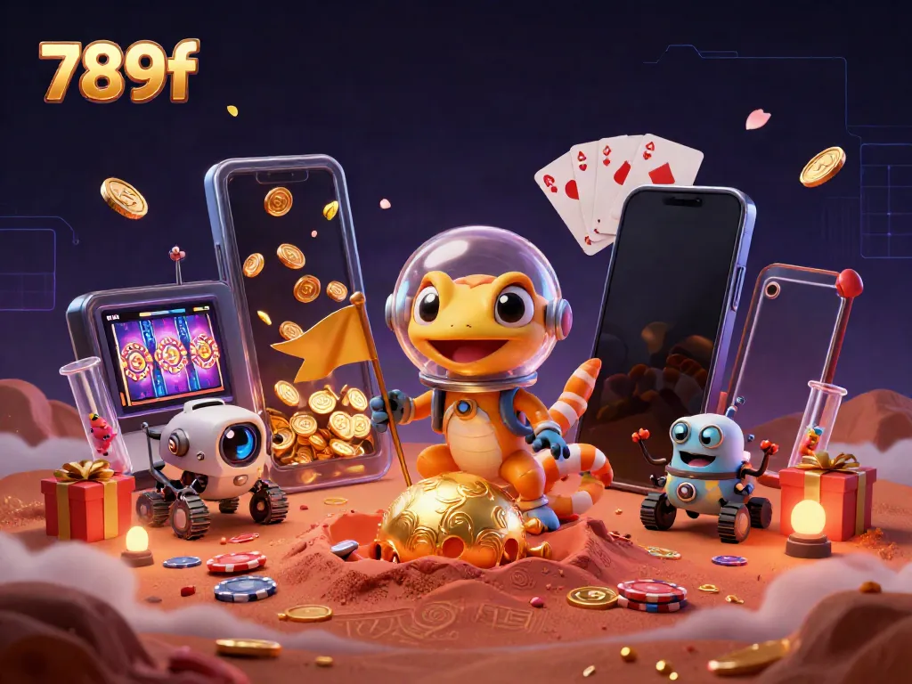 Experience thrilling gaming at 789f with a vibrant casino scene featuring animated characters and dynamic elements.