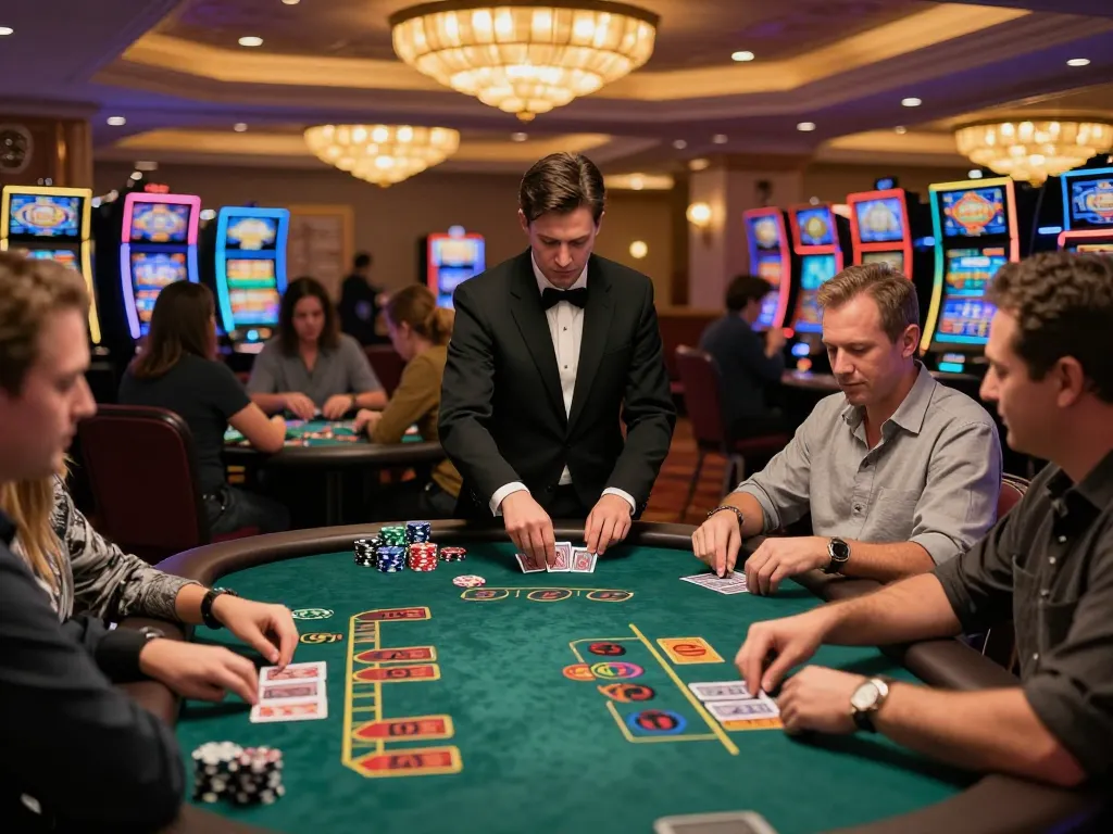 Experience high-stakes blackjack games at fabet casino with players engaged and strategic bets placed
