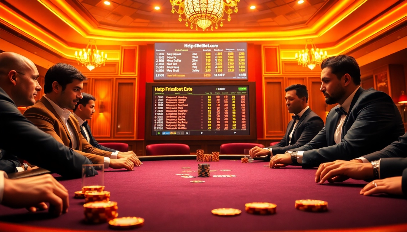 Experience the thrill of high-stakes gambling featuring a poker table at https://bet88best.com/ with vibrant colors and rich details.