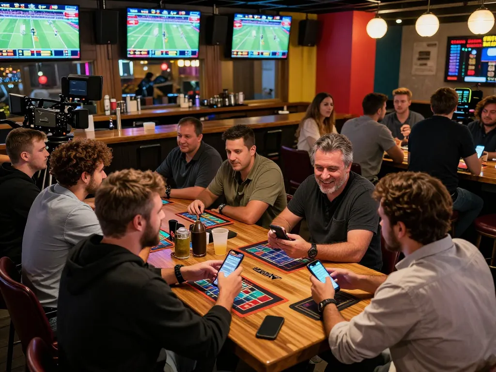 NK88 sports betting scene with patrons engaged in placing bets and enjoying the excitement of live games