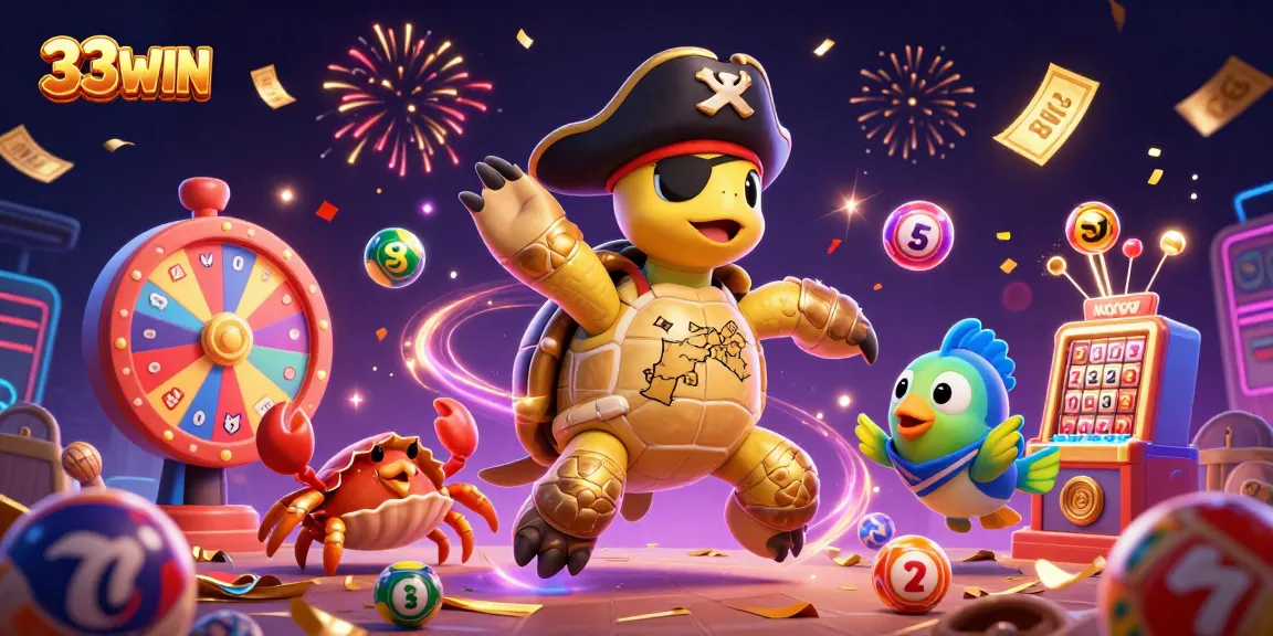 33WIN engages players with a vibrant casino adventure featuring colorful lottery actions and dynamic prize elements.