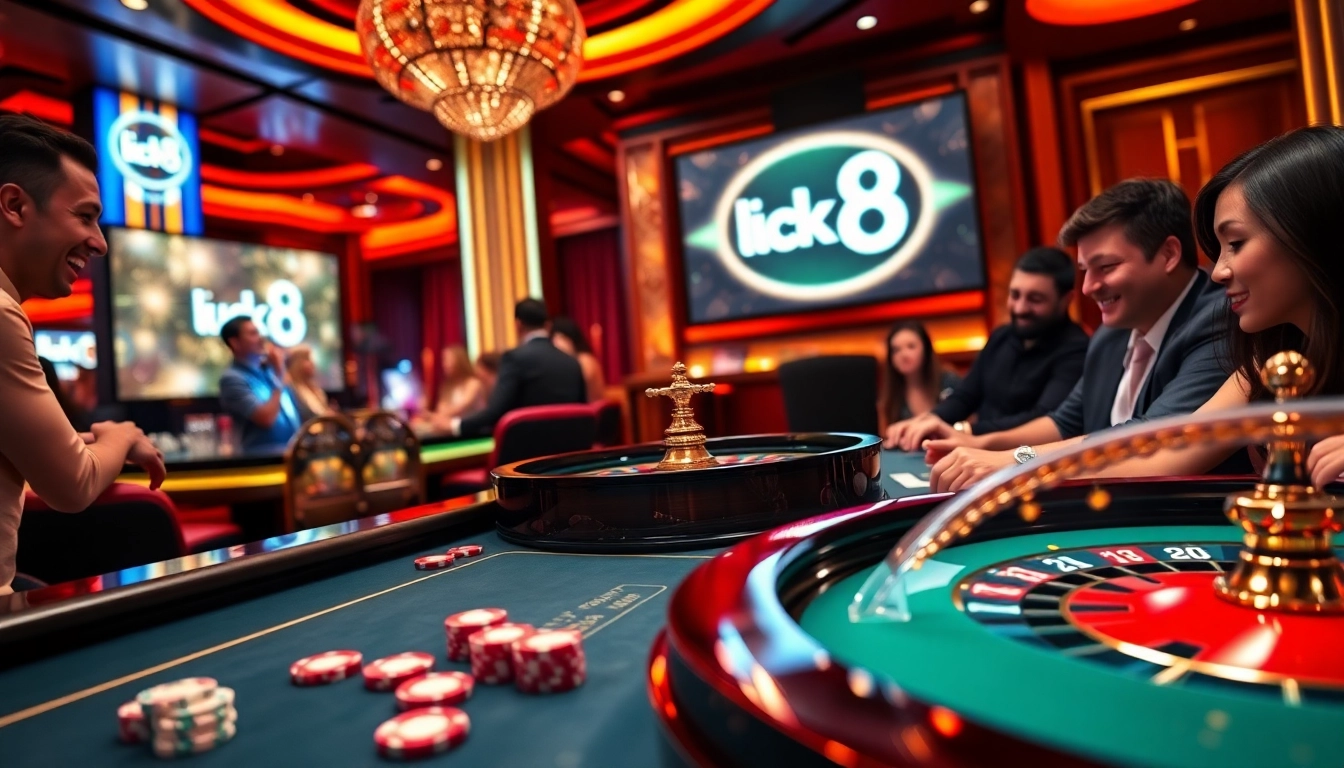 Experience the thrill of winning at Luck8's casino, featuring elegant tables and vibrant games.