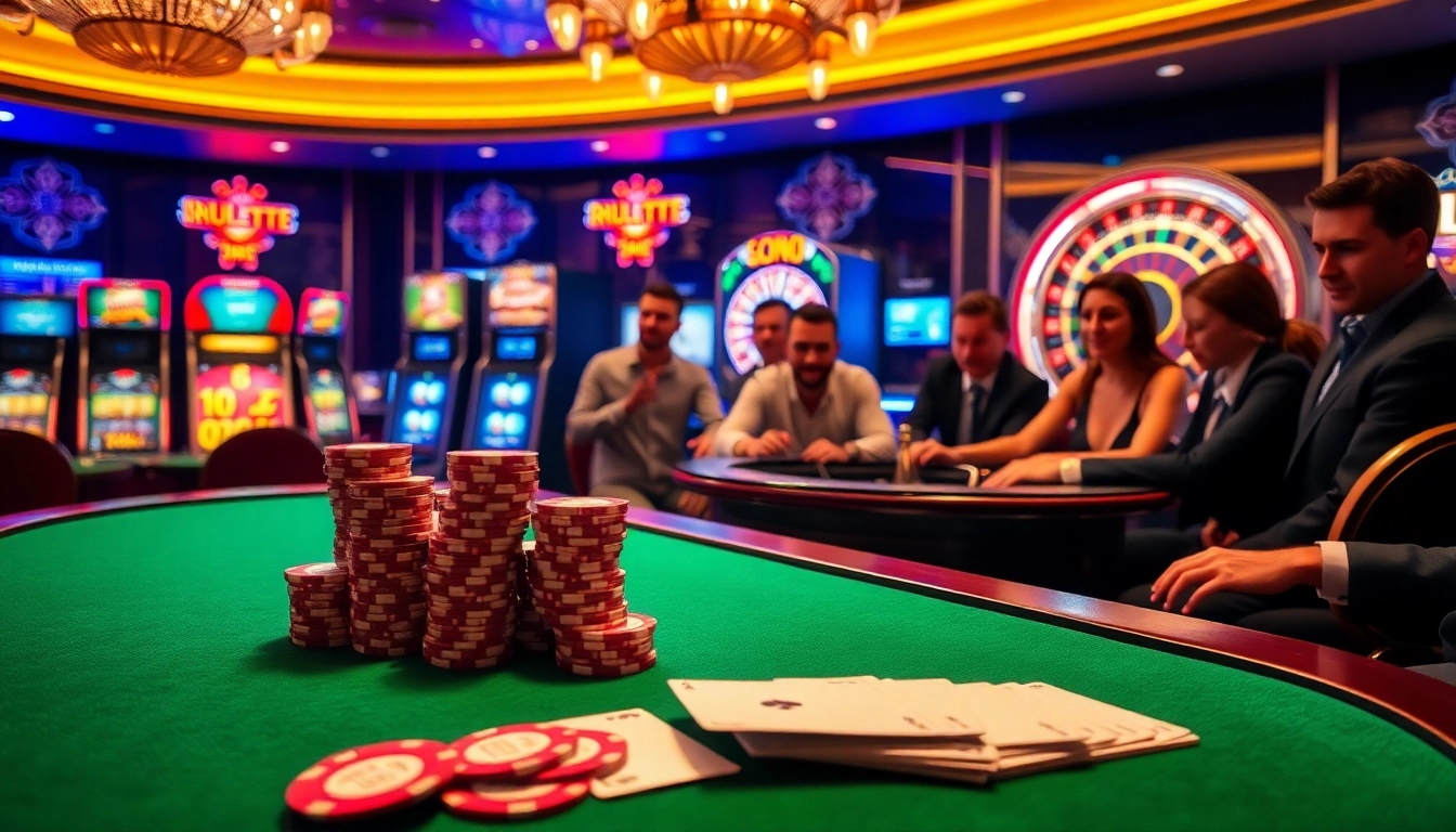 Experience thrilling gameplay at mmoo casino with vibrant poker chips and dynamic slot machines.