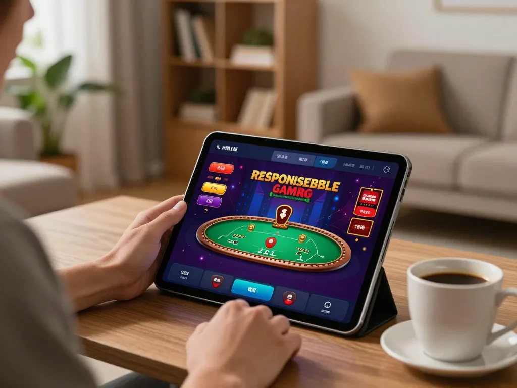 Enjoying online poker at home with rikvip app on tablet in a cozy setting.