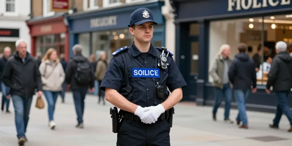 Security Guard ensuring safety at a local London venue, trusted community service.