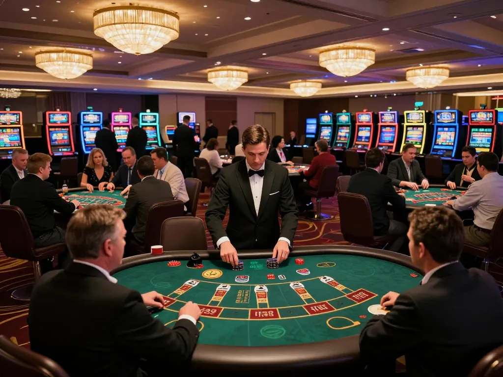 Players enjoying blackjack games at FB88 casino, showcasing thrill and engagement in gambling.