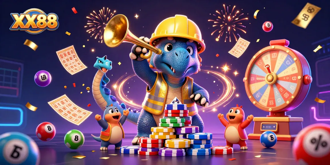 Experience thrilling jackpots at XX88 with a vibrant and dynamic casino illustration.