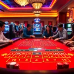 Tài Xỉu MD5 players engaging in an exciting game, showcasing a vibrant casino atmosphere.