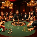 Players enjoying the excitement of luck8 at a luxurious casino roulette table.