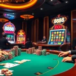 Engaged players strategizing at a table in 888new.com’s luxurious casino atmosphere.