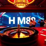 Experience the excitement of gambling with HM88 at a luxurious casino featuring roulette and poker.