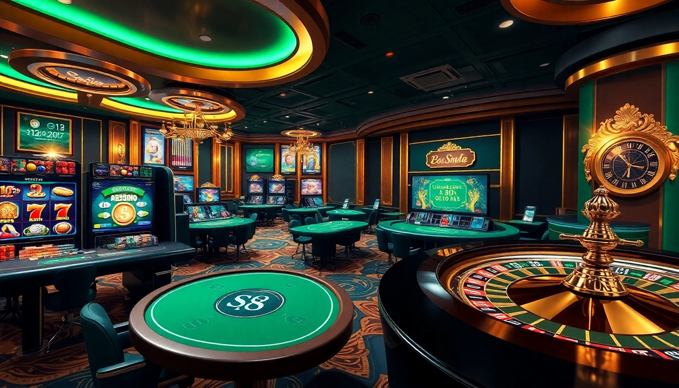 Experience luxury gaming at S8 nhà cái with an interactive online casino scene showcasing vibrant gameplay.