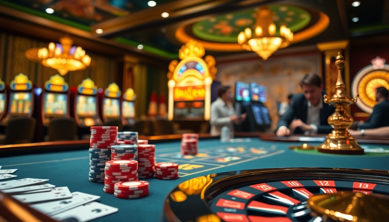 Winning at mb66.ski with vibrant casino gameplay and poker chips in action.