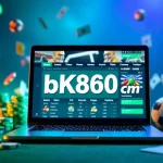 Experience seamless online gaming at bk860s.com with a modern interface surrounded by vibrant gaming elements.