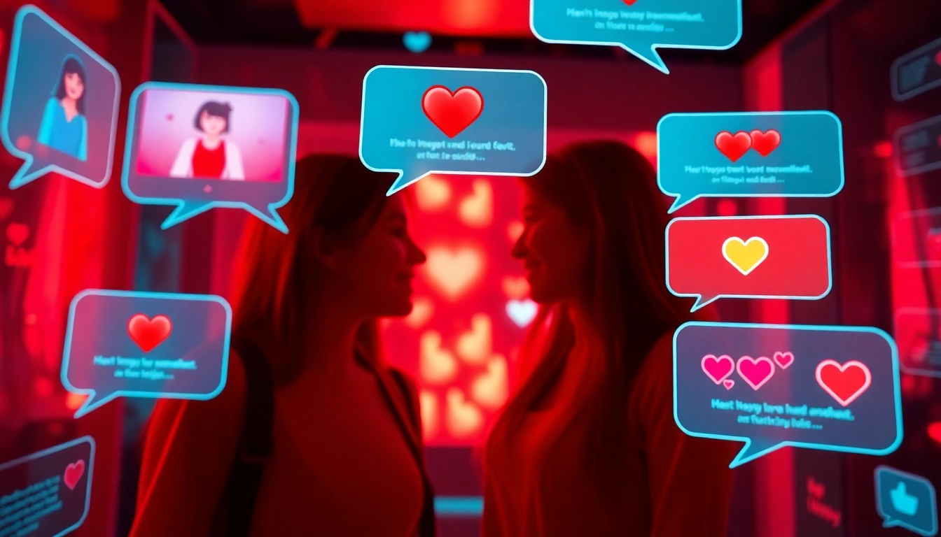 Engaging spicy chat AI interface showcasing lively conversations in vibrant colors.