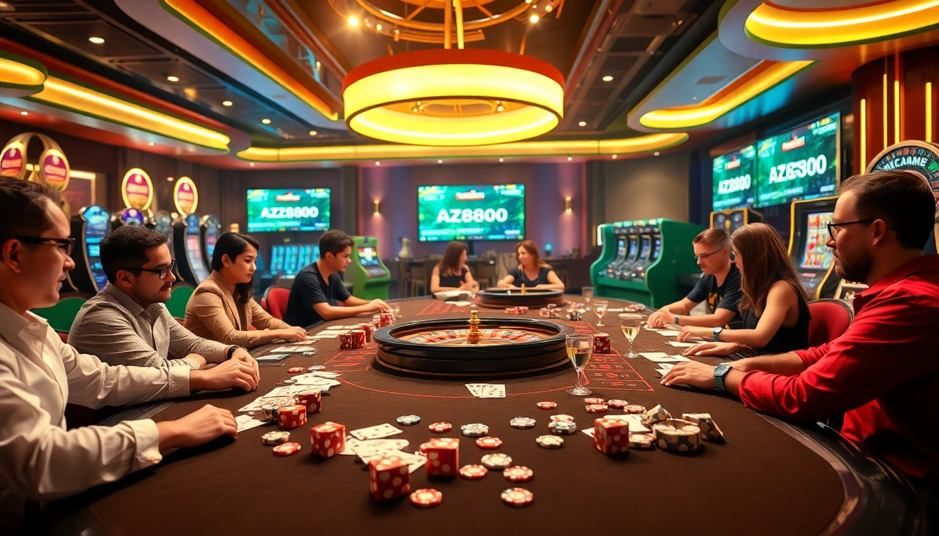 Engage with top bets at az888.fubol in a luxurious casino setting, featuring thrilling gambling activities.