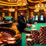 Exciting casino scene featuring poker tables and slot machines from https://555winz.net/.