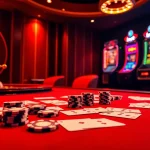 Players enjoying the thrilling games at de bet casino, featuring vibrant slot machines and lavish poker tables.