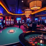 Play thrilling games at 8kbet's luxurious casino, featuring a vibrant atmosphere and engaging table games.