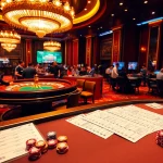 Engaging gamblers with tỷ lệ kèo displayed on a luxurious casino table, showcasing vibrant betting activity.