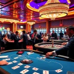 Exciting gameplay at RR88 casino with vibrant poker chips and a dealer spinning a roulette wheel.