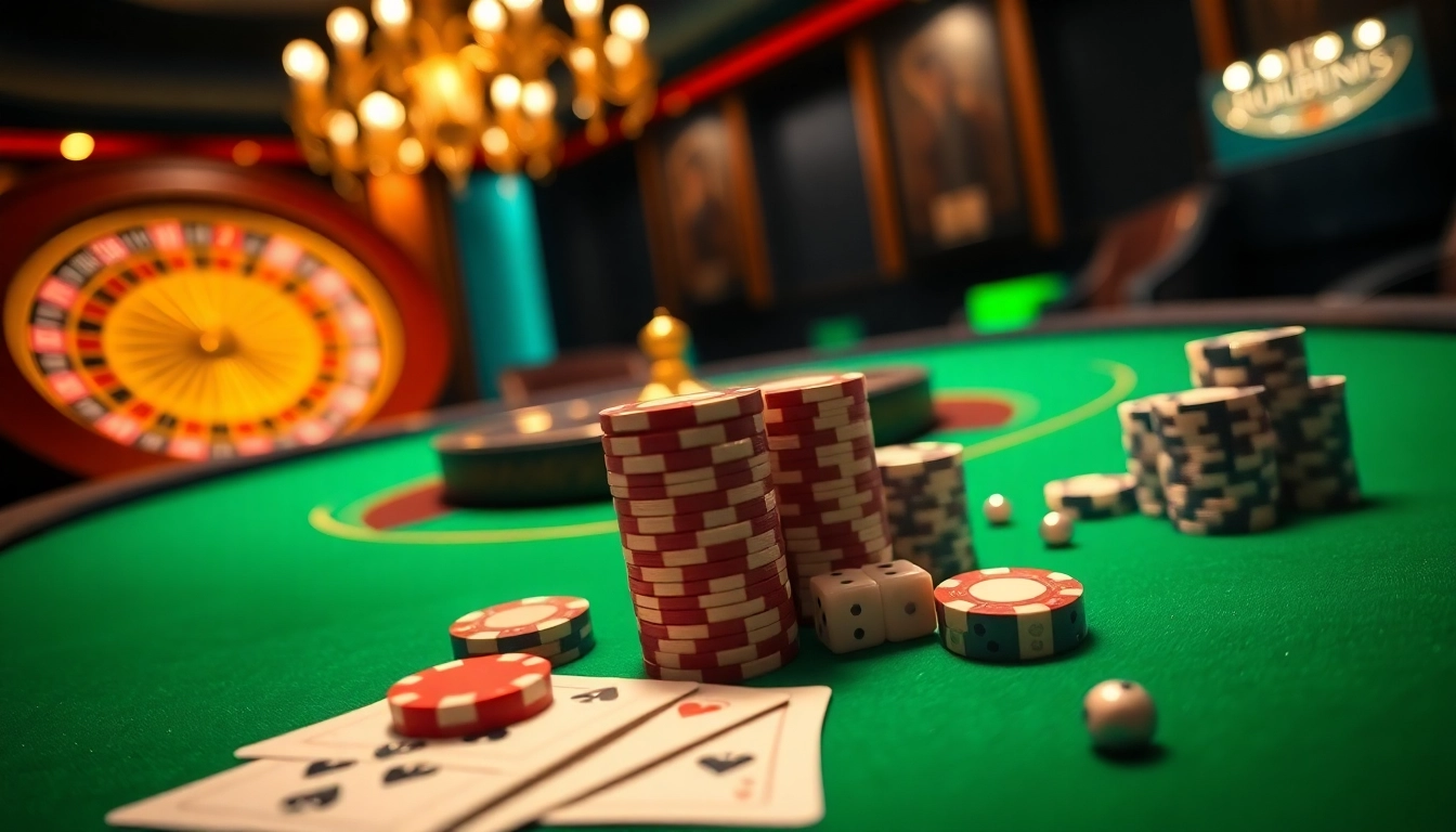 Experience the thrill of gaming at https://rr88a.us.com/ with a vibrant poker table and chips.