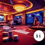 Players enjoying high-stakes games at the GO8 online casino, featuring luxurious tables and vibrant atmosphere.