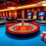 Engage in thrilling games at loto188.gb.net with vibrant casino visuals featuring roulette and slot machines.
