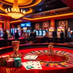 SODO CASINO gaming scene with roulette, cards, and vibrant slot machines showcasing excitement.