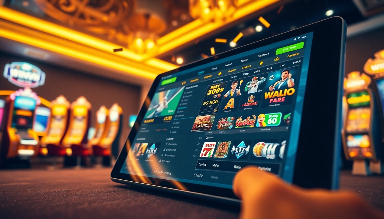 Winvn88.live offers an exciting online gambling experience with dynamic digital interface showcasing sports and casino games.