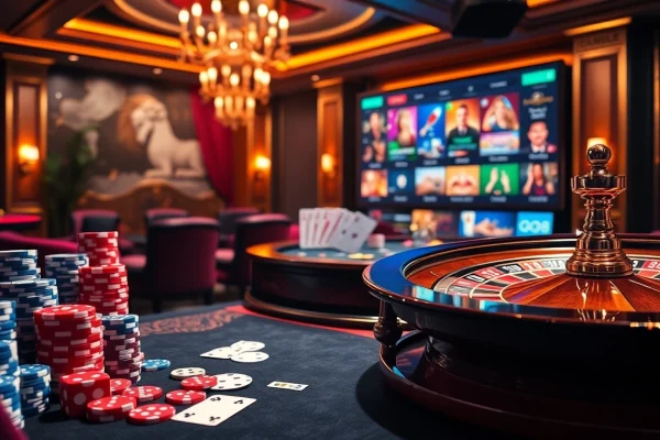Experience thrilling gaming action on trang chủ go88 with vibrant poker chips and roulette.