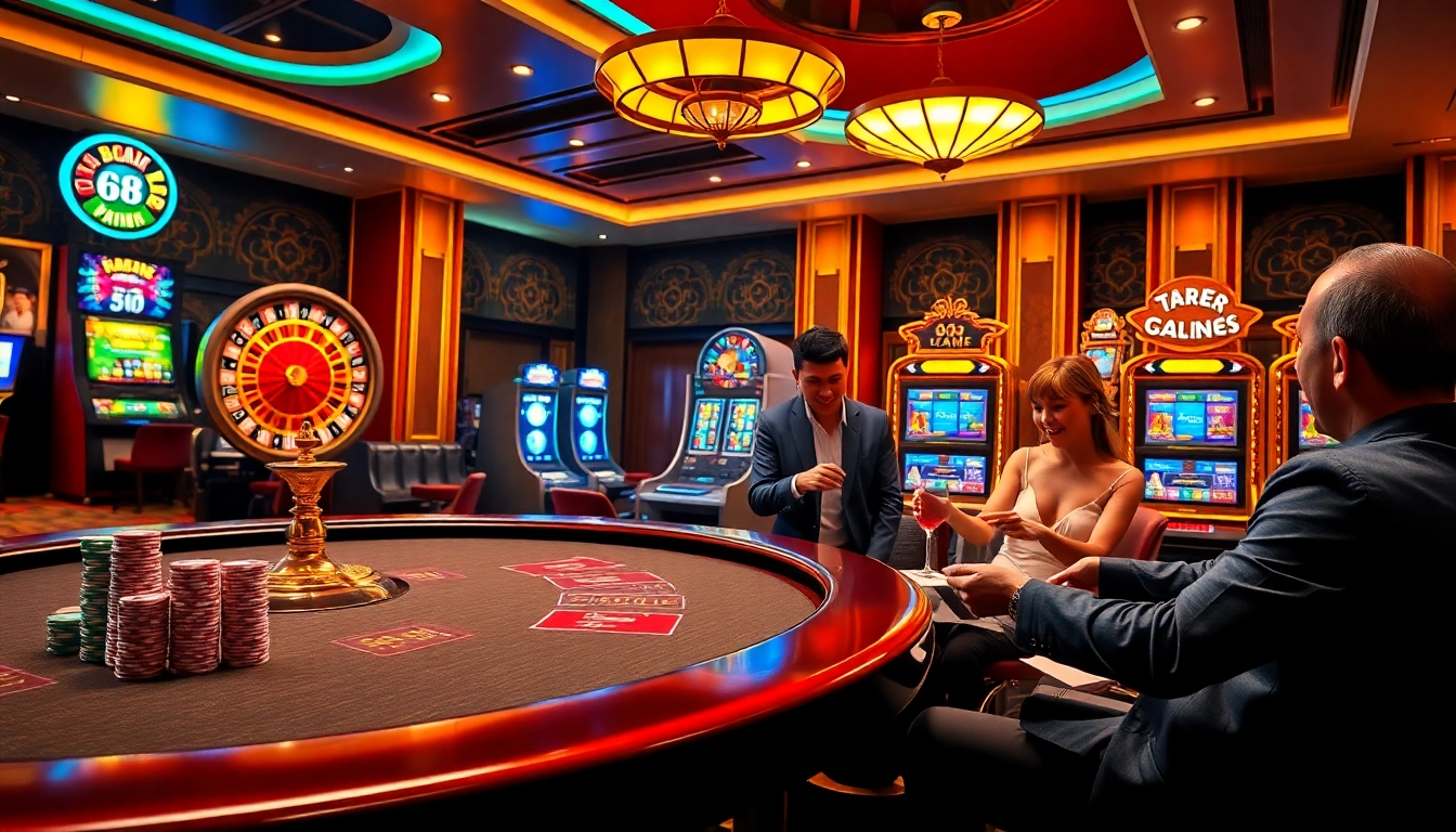 Players enjoying high-stakes games on 68 Game Bài's vibrant casino platform.