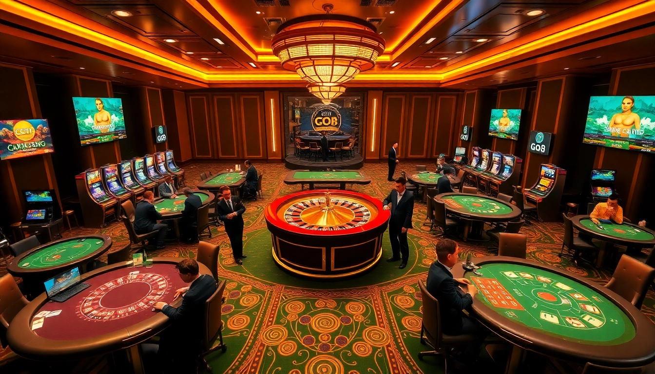 Go8 gaming excitement with roulette wheel and vibrant casino atmosphere.