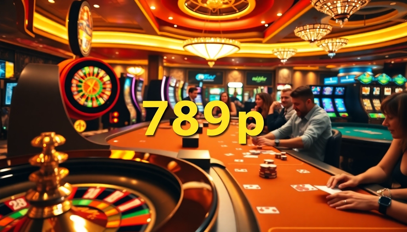 Engaging scene of players enjoying gambling at a casino, featuring exciting moments and a professional atmosphere at 789p.