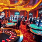 Excited players enjoying games at a luxurious casino with a sunwin20 theme.