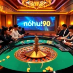 Experience the thrill of winning at trang chủ nohu90's professional casino table, filled with vibrant chips and cards.