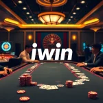 Players engaging in exciting games at cổng game Iwin, featuring vibrant casino elements.