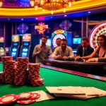 Experience thrilling gameplay at mmoo casino with vibrant poker chips and dynamic slot machines.