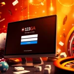 Engaging login experience with ĐĂNG NHẬP 123GA highlighted on a modern device amidst casino elements.
